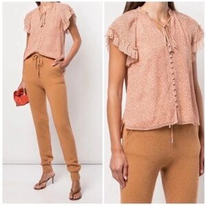 Jonathan Simkhai Nadia Silk Ruffle Top